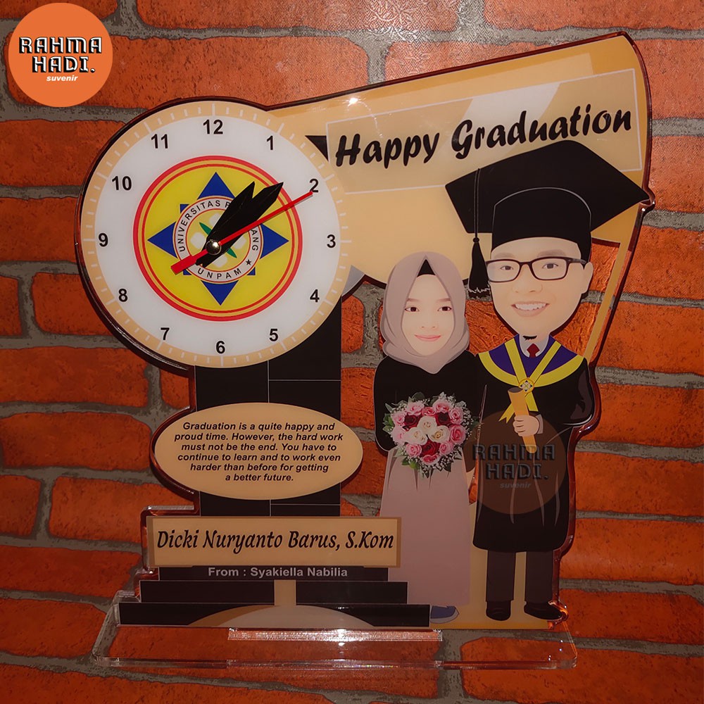 Kado Wisuda | Plakat Akrilik | Hadiah Unik | Hadiah Wisuda | Plakat Wisuda (Bisa COD)-Couple Jam