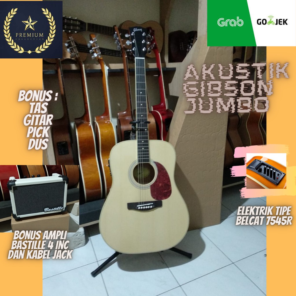 Gitar Akustik elektrik Gibson Jumbo....non Equalizer