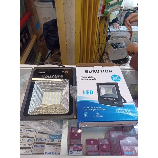 Lampu sorot LED 50 watt EURUTION 50w tembak tipis IP66 SMD Flood light