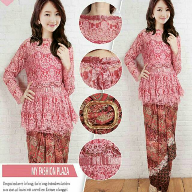 Kebaya BSD Merah/Kebaya Modern/Kebaya Brokat