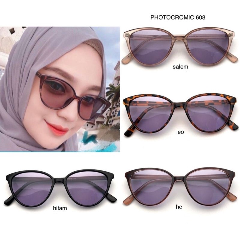 FRAME KACAMATA LENSA PHOTOCROMIC ( NORMAL ) | KACA MATA CAT EYE 608 | KACAMATA WANITA | KACA MATA ANTI UV