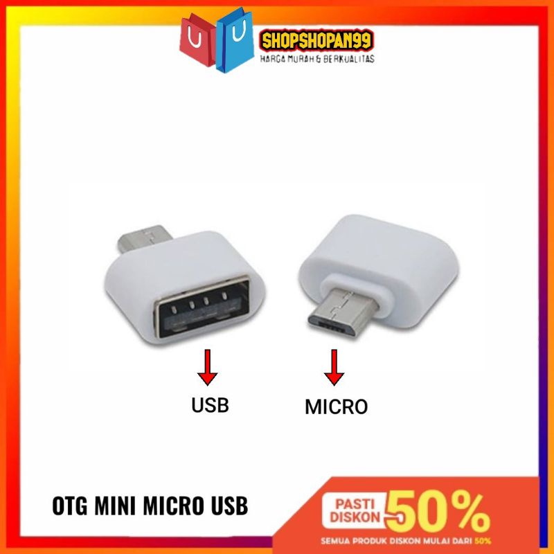 OTG MINI PERSEGI Micro USB Sambungan Port Konektor NON KABEL USB Female to Micro USB Male CONNECTOR