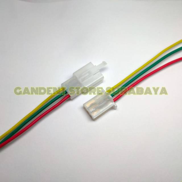 Connector soket skun terminal kabel male female 3 pin dengan kabel