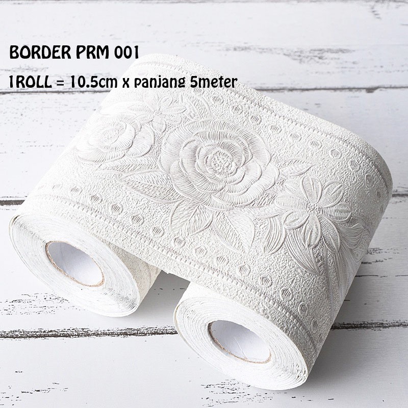 [DBEST] LIST BORDER PREMIUM WALLPAPER BORDER STICKER PREMIUM 001 MOTIF BUNGA PUTIH WALLSTICKER WALST
