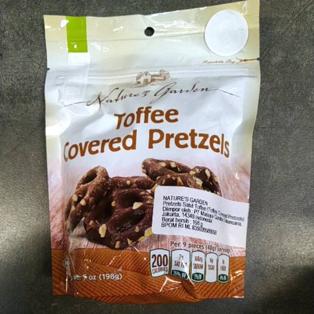 

nature's garden toffee covered pretzels 198gr impor USA