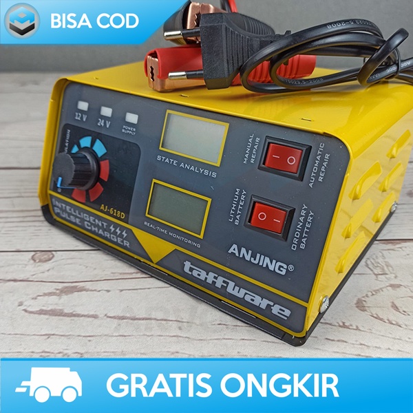 Jual CHARGER CAS AKI MOBIL MOTOR TAFFWARE ANJING 260W 12V/24V 200AH