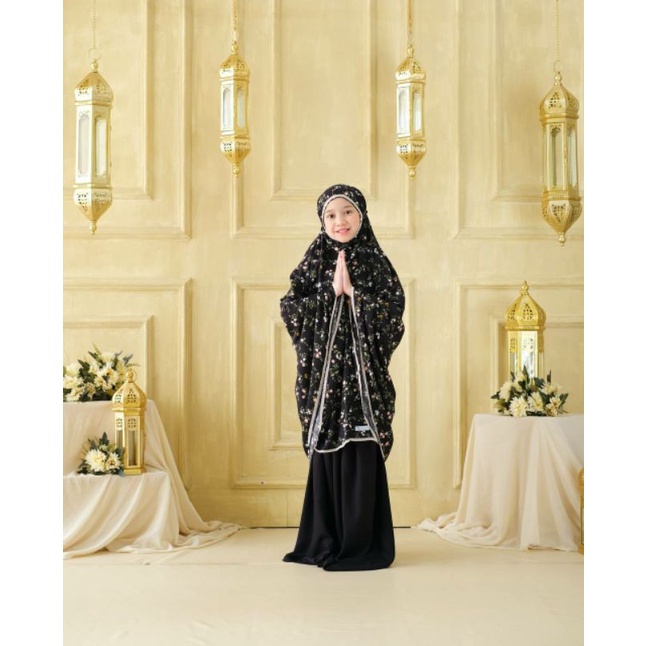 MUKENA ANAK RAYON ORI ZLATRA ROSE BLACK