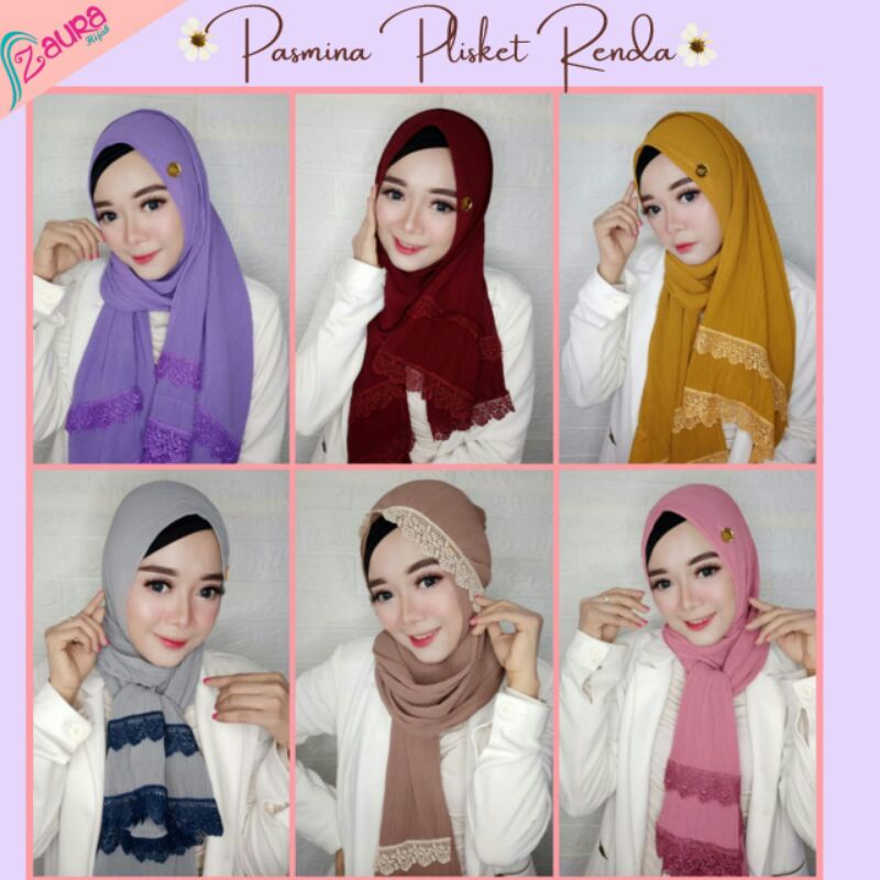 Pasmina Plisket Renda by Zaura Hijab
