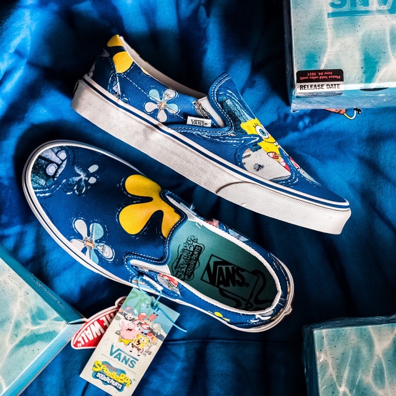 VANS SLIP-ON CLASSIC X SPONGEBOB “ALOHABOB” ORIGINAL 100%