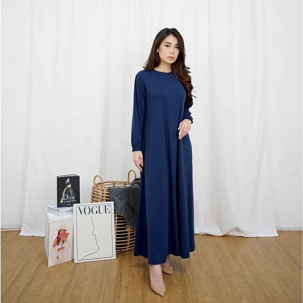 BEFAST - ZEC OOTD Wanita Dress Gamis SELLA / Naima Oversize Long Dress SOFT SPANDEK / LongDress Wanita Kekiniaan Remaja / Dress Jumbo Polos Formal / Dress Casual Wanita / Fashion Wanita Muslimah / Dress Lengan Panjang