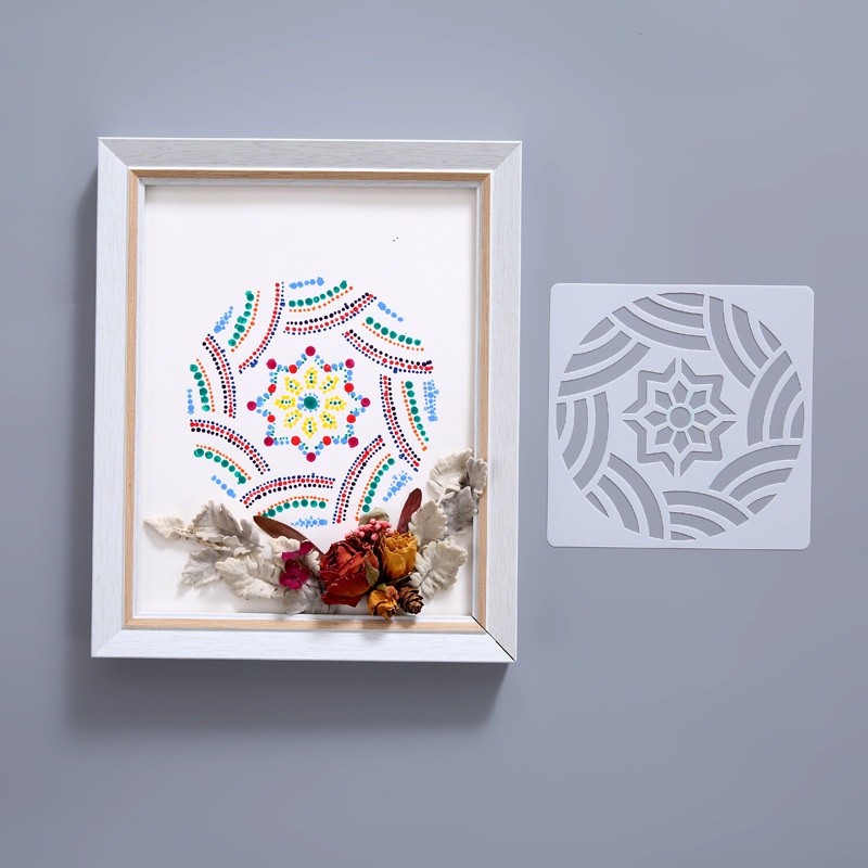 10 / 15 Lembar Template Lukisan Dinding Desain Mandala Model Hollow Untuk Dekorasi Mebel