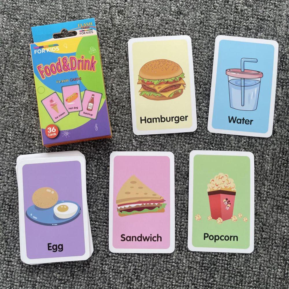 Needway Flash Card Makanan Anak Alphabet Animals Warna Mainan Edukasi Belajar Bahasa Inggris