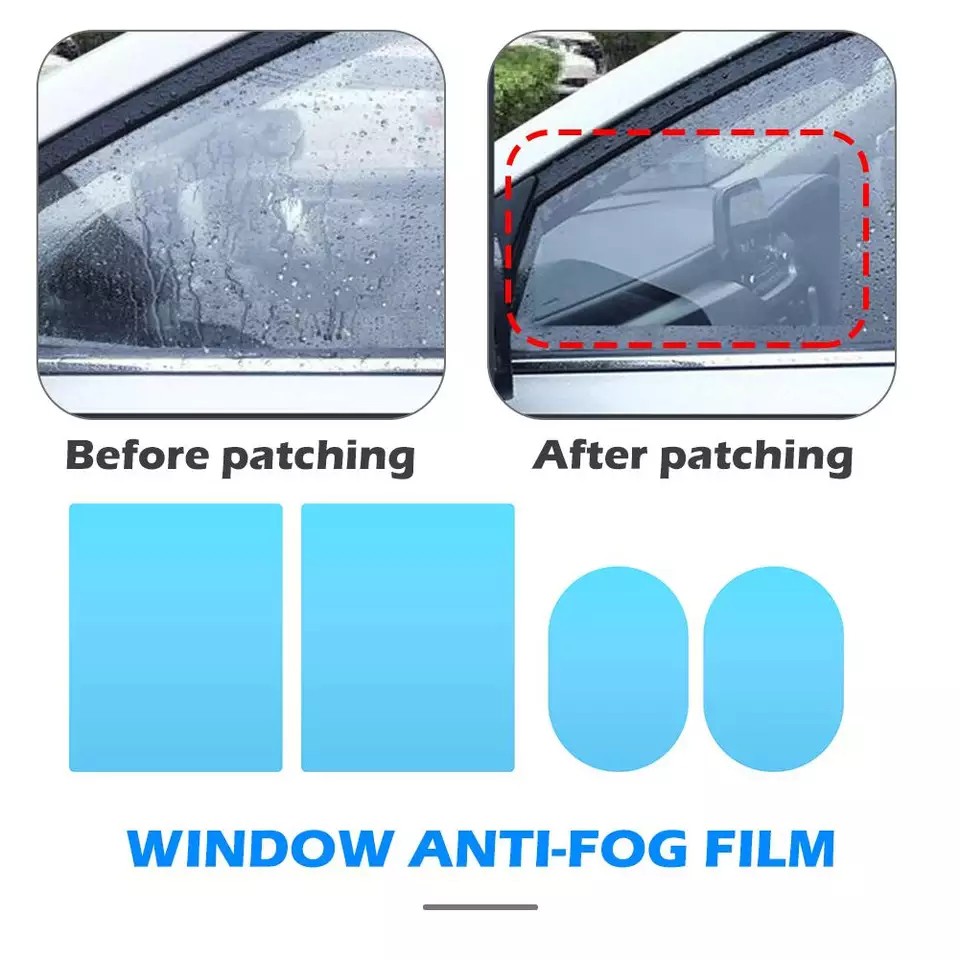 Stiker Anti Air Embun Screen Guard Kaca Spion Mobil Fog RainProof Film 2 PCS - COD