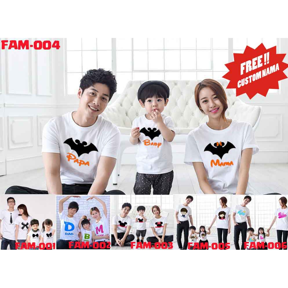 [FREE NAMA !!] Kaos Keluarga / Family Tee  100% COTTON PREMIUM