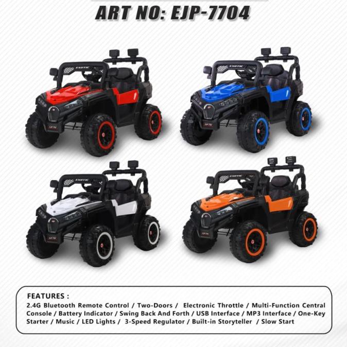 Mobil Aki Anak EMT-7704 Jeep Rubicon EXOTIC (Remote + Aki + Charger)-7