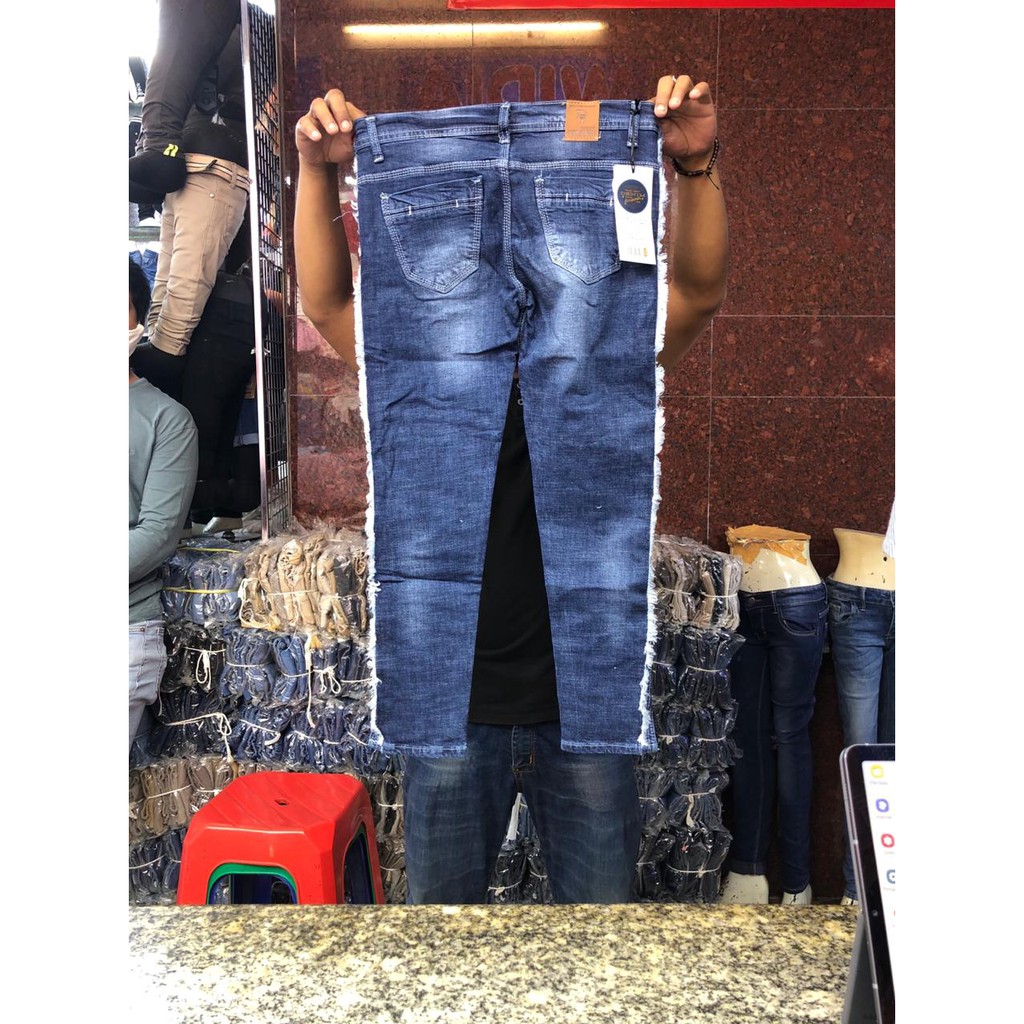 Celana Jeans Wanita Pensil 7/9 Rumbai Samping 27 28 29 30 Bisa Bayar Ditempat(COD)