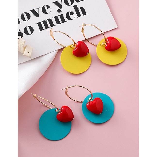 LRC Anting Tusuk Fashion Acrylic Round Color Earrings F68131