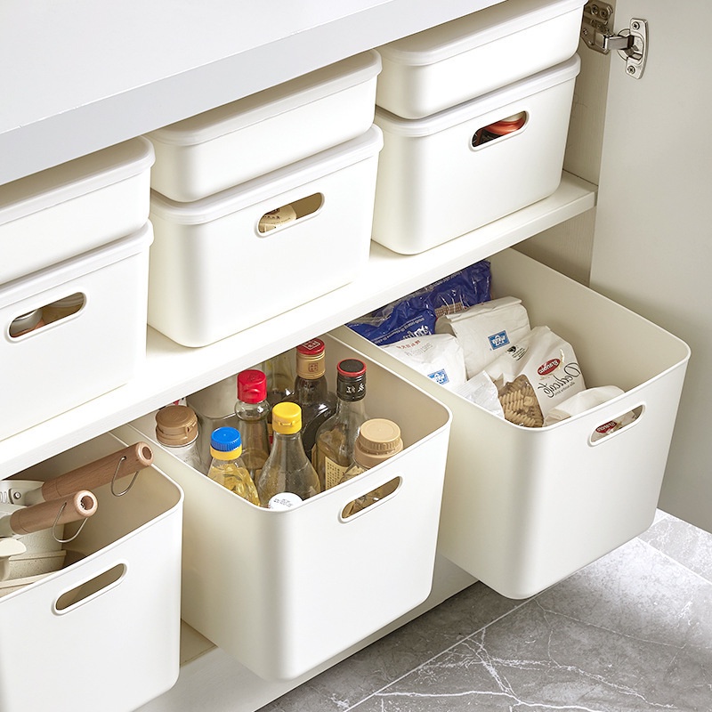 【RUMATIDY】Storage Penyimpanan Dengan Tutup Serbaguna Estetik Aesthetic Putih Storage Box Organizer Rumah