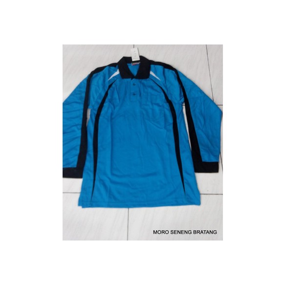Kaos KRAH lengan panjang 2LANDS warna biru kombinasi hitam Kaos KRAH lengan panjang 2LANDS warna biru kombinasi hitam
