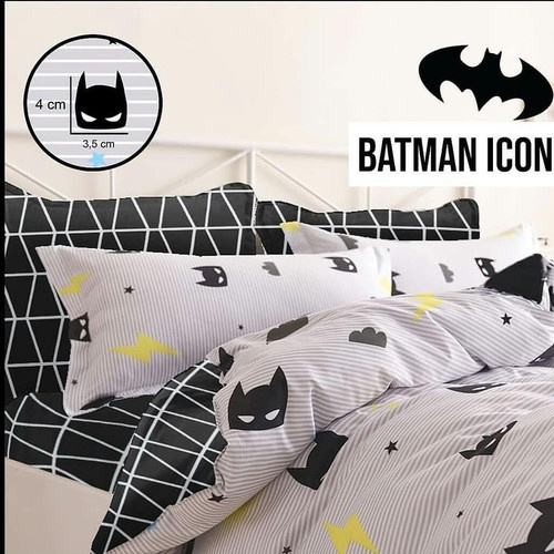 Kain Sprei Motif BATMAN ICON Abu dan Biru