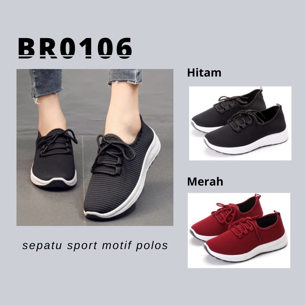 TOPGROSIR LV0106 Sepatu Sneakers Wanita Import Motif Bergaris Terbaru Kekinian