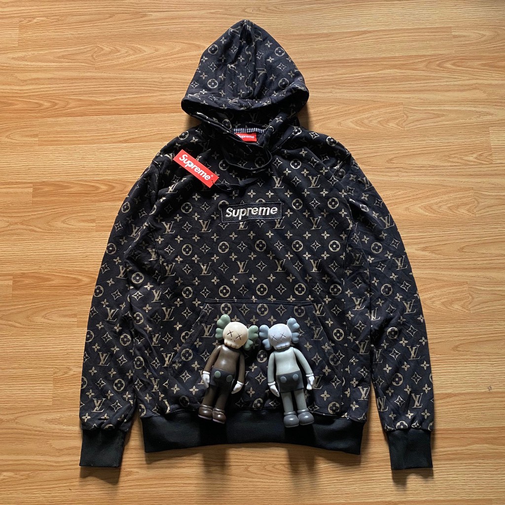 supreme x louis vuitton hoodie brown