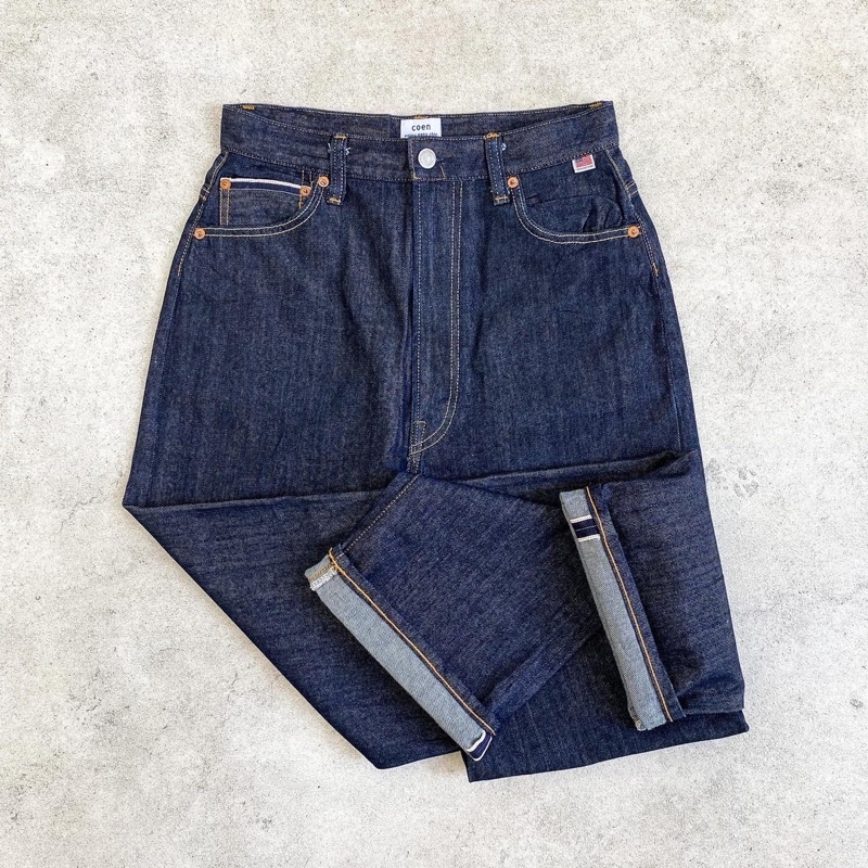Coen Tokyo, Japanese brand red line selvedge denim pants, straight fit