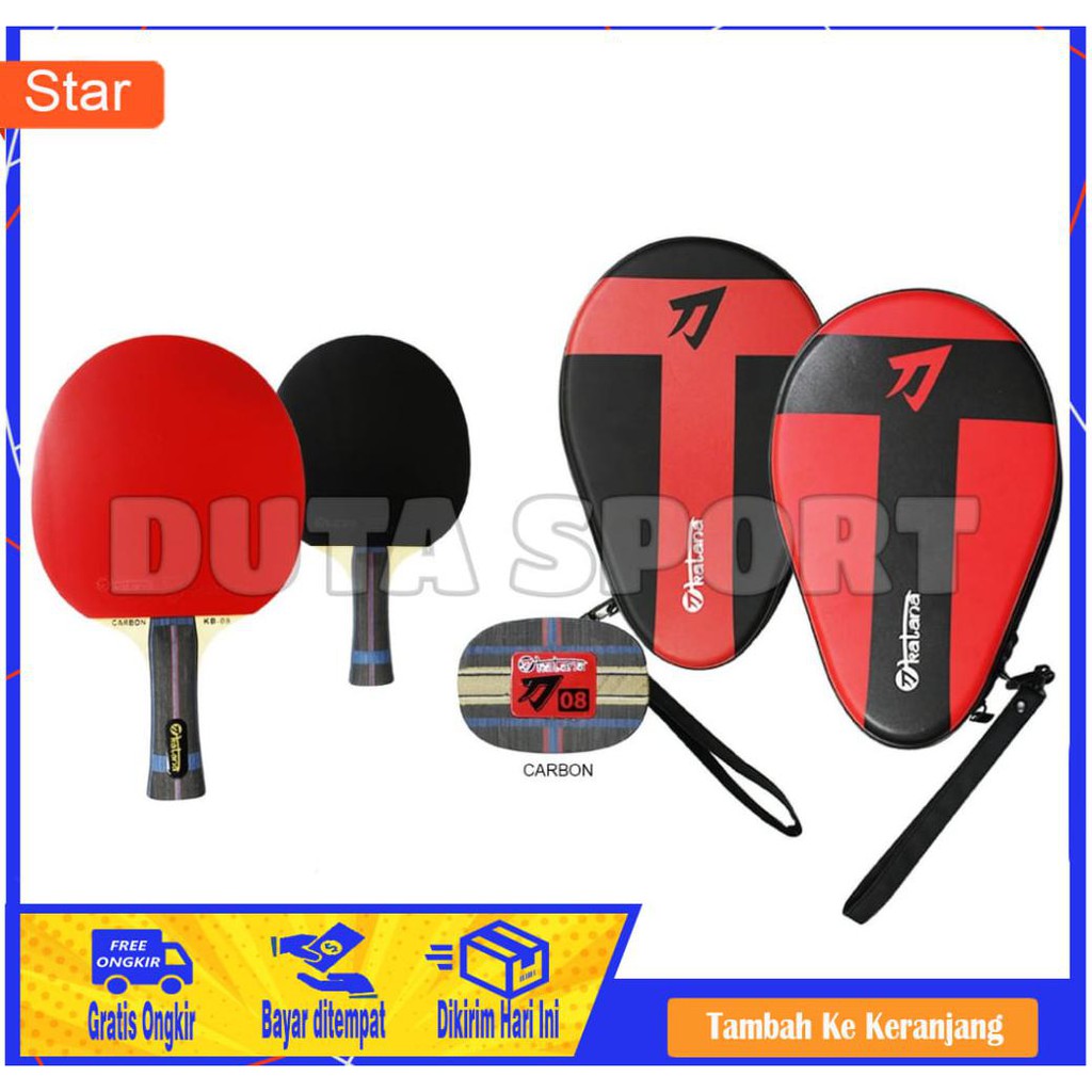 BAYAR DITEMPAT - BET KATANA CARBON KB-08 BAT TENIS MEJA PINGPONG ORIGINAL XL1285
