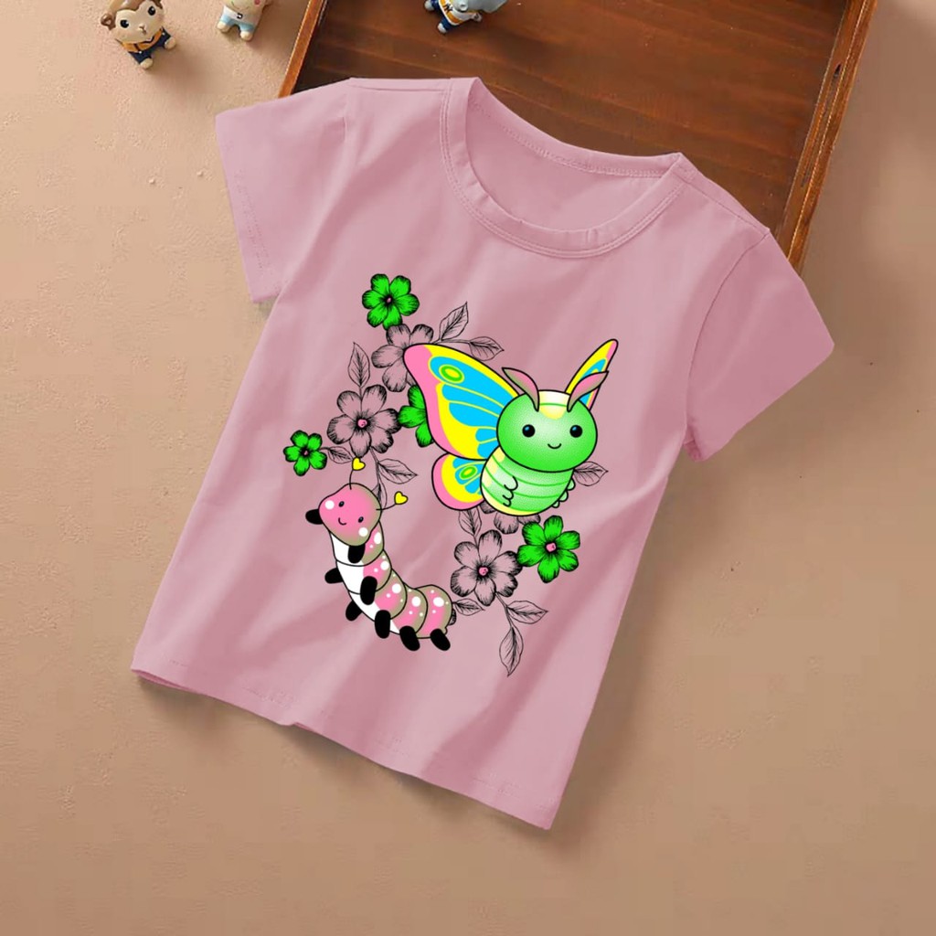 MUKZHOP  / KAOS ANAK GIRL MOTIF KUPU-KUPU / TERLARIS