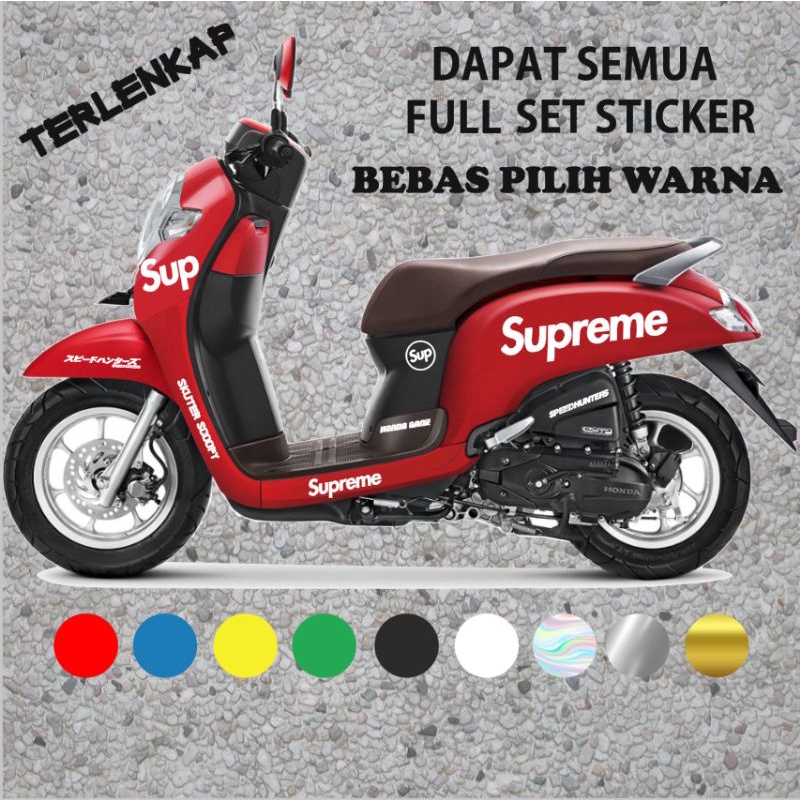 SUPREME scoopy sticker satu set dapat semua/stiker yang lagi viral