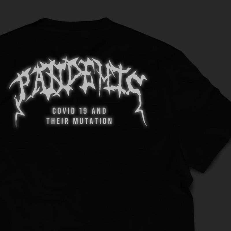 Kaos Sweater Hoodie Font Pandemic Reflective Bisa Request Tulisannya Sesukamu