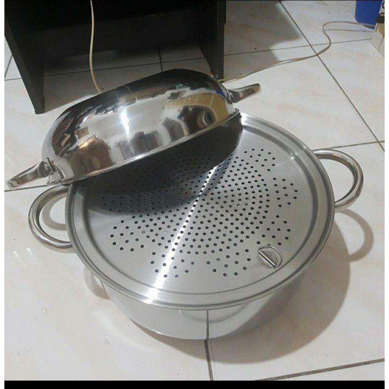 panci SUPRA superpot 7in1 32cm. Steamer Kukusan Klakat Serbaguna