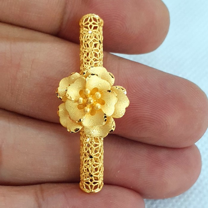 charm liontin gelang tali variasi pipa bunga emas 70% 700 70 %