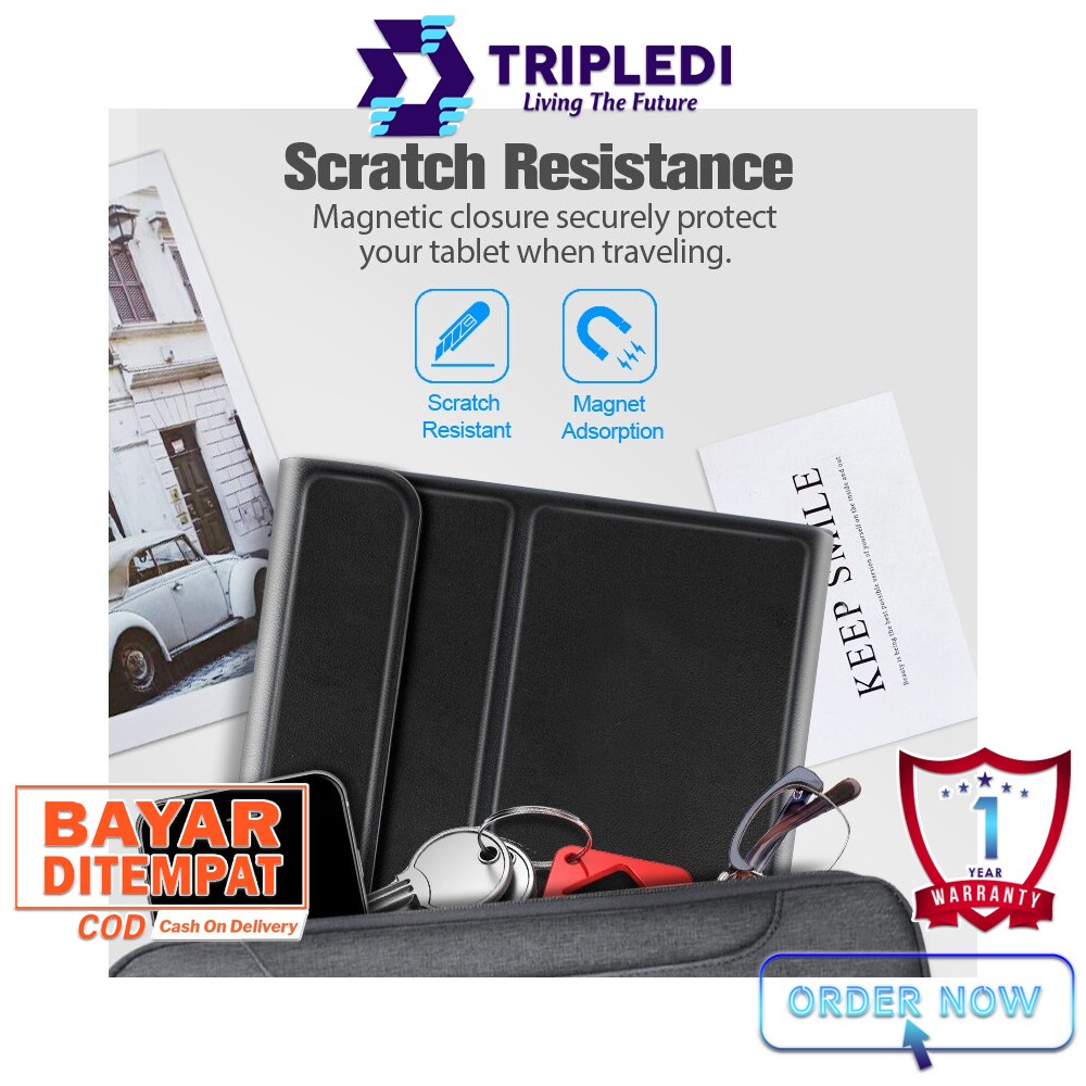 TRIPLEDI Case Samsung Galaxy Tab A7 Lite 2021 SM-T220 SM-T225 8.7 inch Keyboard Wireless Bluetooth Magnetic Removable Free Stylus Pen Flip Casing Leather Sarung Pelindung Shockproof Tablet Android Book Cover Folio Protektif Stand Built-in-5