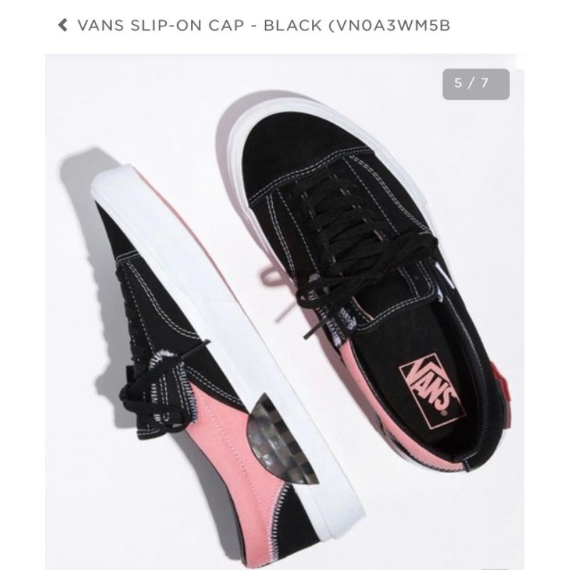 Vans Slip On Cut Black Pink