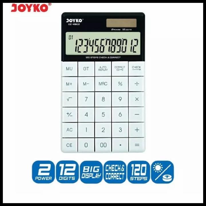 

Calculator Kalkulator Joyko Cc-48Co White 12 Digits Check Correct