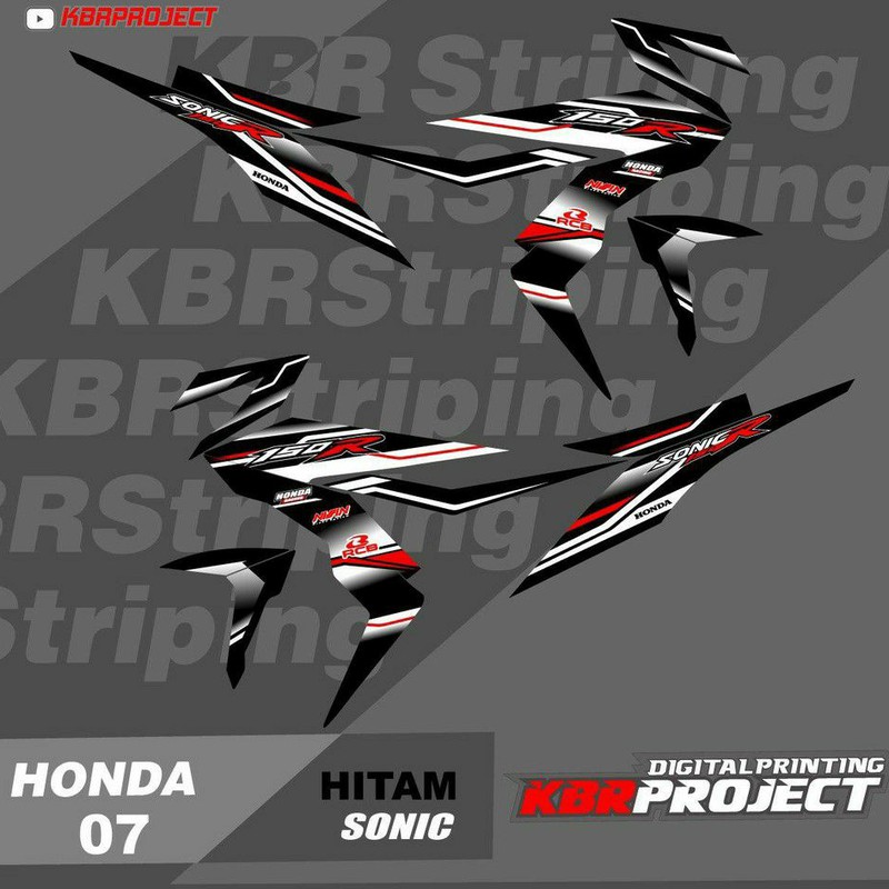 (cod) Stiker Motor sonic sticker striping list motor honda sonic 07 Racing Terlaris sonic road race