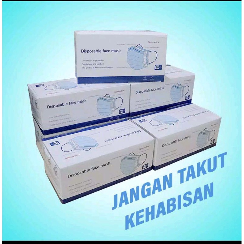 masker medis 3 ply isi 50 pcs disposable face mask masker bedah