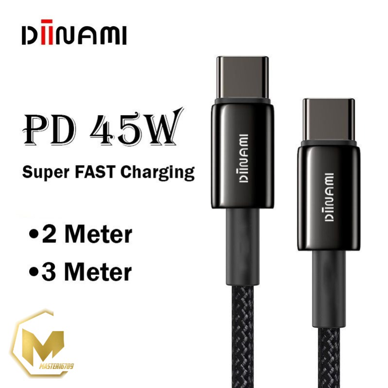 DIINAMI CABLE KABEL DATA / TYPE-C KE TYPE-C / USB-C TO USB-C / 45W FAST CHARGING / 2 METER  &amp; 3 METER NOTE10 NOTE20 S21 S22 ULTRA MACBOOK AIR MA3457