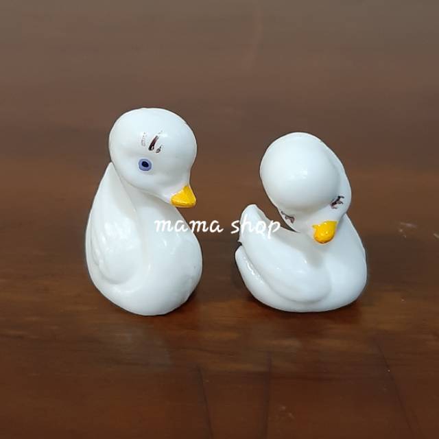 TOPPER CAKE ANGSA PUTIH PATUNG KUE HIASAN KUE CAKE CUPCAKE TOPER FIGURE SWAN MINI SIZE