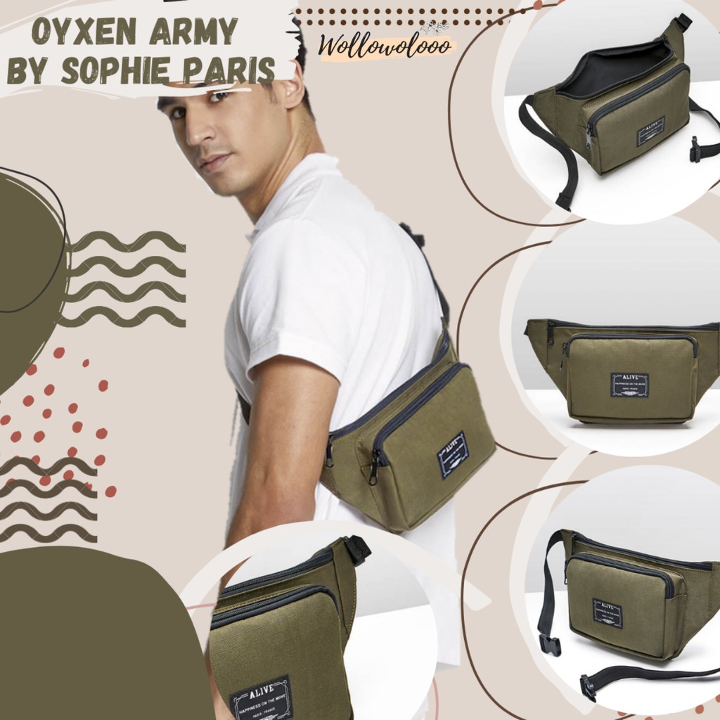 WAIST BAG SOPHIE PARIS OYXEN ARMY T6908G2 TAS COWOK KEREN