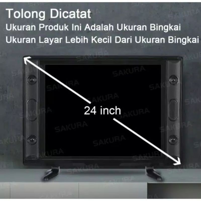 TV LED DIGITAL 24 INCH MODEL SPEAKER DEPAN GARANSI 1 TAHUN