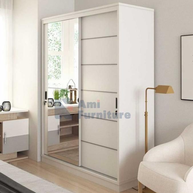 +++++] lemari pakaian 2 pintu full kaca slide seri palazzio merk OLYMPIC