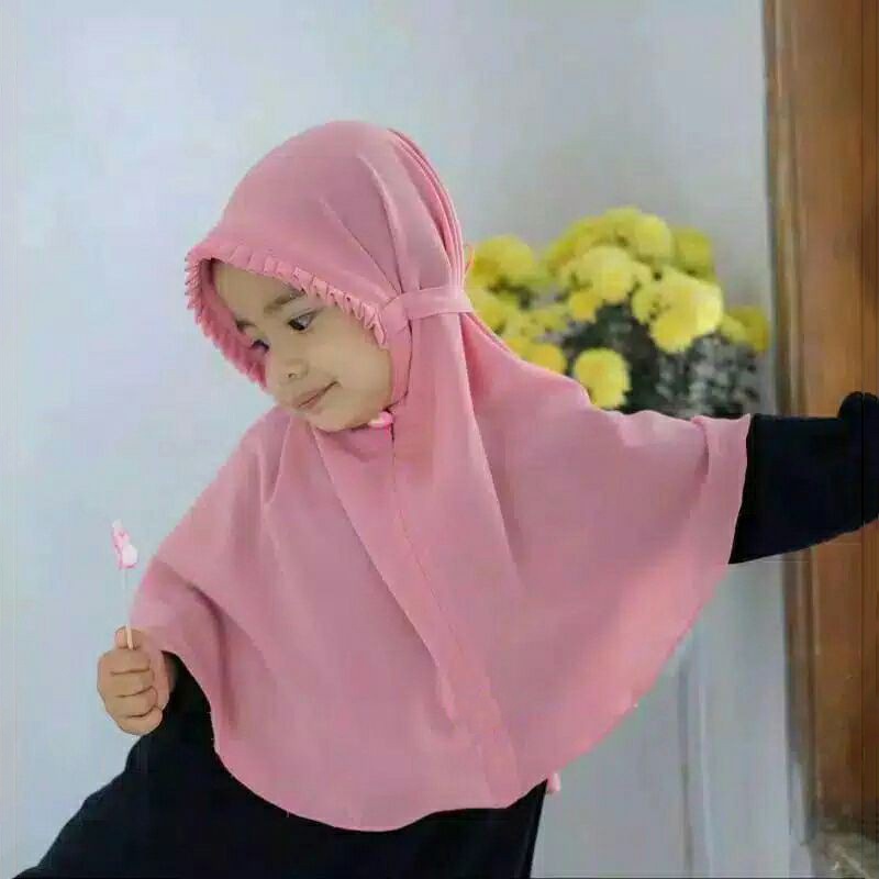 Khimar Anak Bergo Plisket Anak Lipit Vania 1-10 th