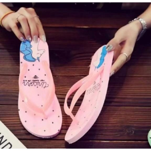 sandal jepit cewe dewasa motif unicorn