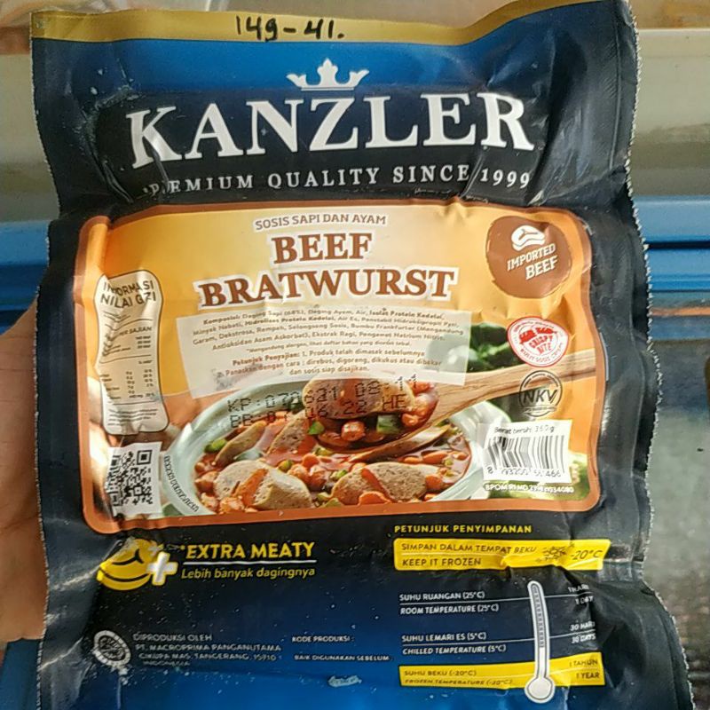 

Promo !! kanzler beef bratwurst 300gr