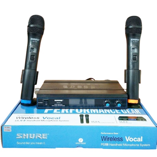 Microphone Wireless SHURE ULX 8 - Mic Doubble UHF Digital Display - Terbaru