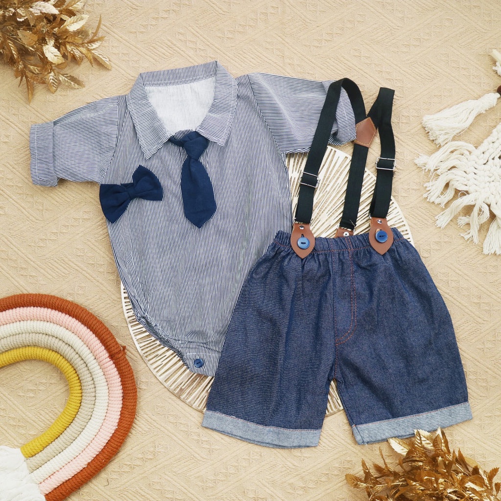 BARU! LIK021 - 6in1 Tuxedo Suspender Dasi Fashion Anak Bayi Cowo Pakaian Pergi Jalan Casual