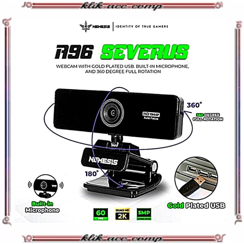 Camera Webcame Gaming NYK Nemesis A96 Severus A-96 QHD 2K 60FPS Auto Focus