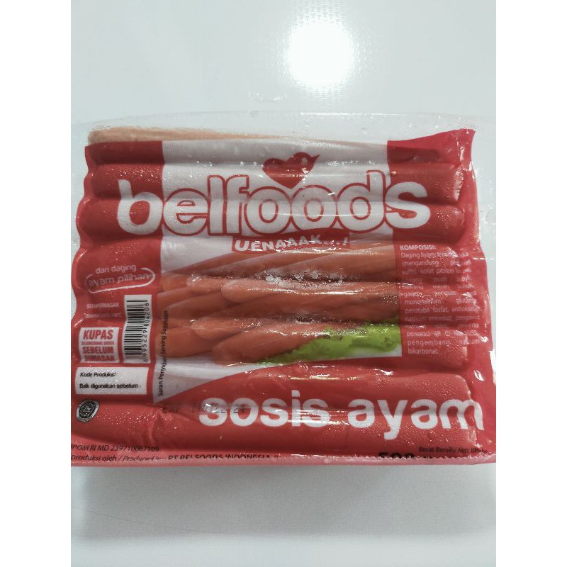 

Belfoods Uenaak Sosis Ayam 500 gr isi 15 btg